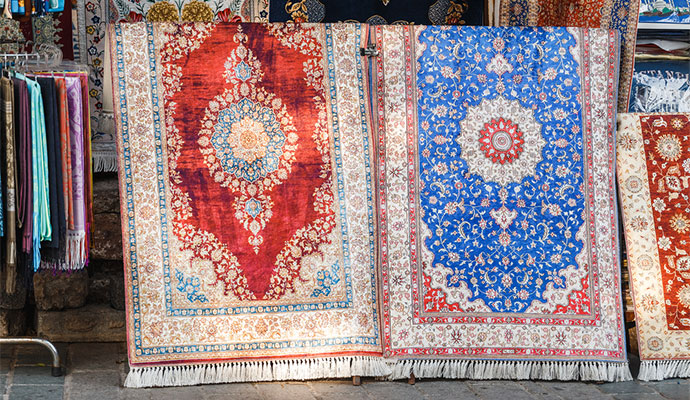 Silk, Cotton, and Wool Rugs